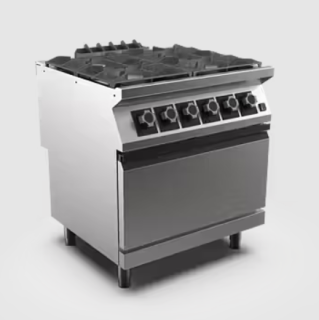 GASSPIS MED EL-V UGN MARENO M1-90 PC98GFEV - 4 öppna brännare 2 × 6 kW, 2 × 10 kW - 2/1 GN varmluftsugn 6,0 kW