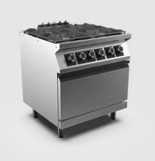 GASSPIS MED EL UGN MARENO M1-70 PC78GFE - 4 öppna brännare 2 × 6 kW, 2 × 9 kW - 2/1 GN elektrisk ugn 6 kW