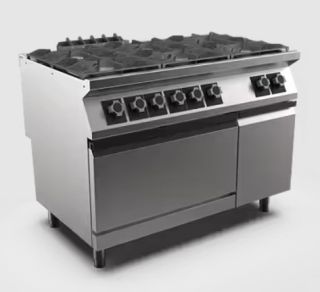GASSPIS MED EL UGN MARENO M1-90 PC912GFE - 6 öppna brännare 3 × 6 kW, 3 × 10 kW - 2/1 GN elektrisk ugn 6 kW