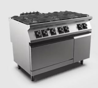 GASSPIS MED UGN MARENO M1-90 PC912GFG - 6 öppna brännare 3 × 6 kW, 3 × 10 kW - 2/1 GN gasugn 8 kW
