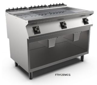 KROMSTEKHÄLL HS RÄFFLAD MARENO M1-90 FT912EMCG - 3 zoner, 1/3 räfflad stekyta - 1200 × 920 × 900 mm