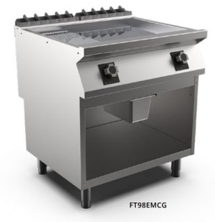 KROMSTEKHÄLL HS RÄFFLAD MARENO M1-90 FT98EMCG - 2 zoner, 1/3 räfflad stekyta - 800 × 920 × 900 mm