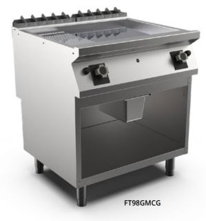 KROMSTEKHÄLL RÄFFLAD GAS HS MARENO M1-90 FT98GMCG - 2 zon, 1/3 räfflad stekyta, termostatreglerad - 800 × 920 × 900 mm