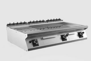 KROMSTEKHÄLL RÄFFLAD GAS MARENO M1-70 FT712GMCT - 3 zoner, 1/3 räfflad stekyta - 1200 × 750 × 250 mm