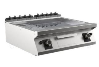 KROMSTEKHÄLL RÄFFLAD GAS MARENO M1-90 FT98GMCT - 2 zoner, 1/3 räfflad stekyta, termostatreglerad - 800 × 920 × 250 mm