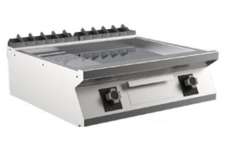 KROMSTEKHÄLL RÄFFLAD MARENO M1-90 FT98EMCT - 2 zoner, 1/3 räfflad stekyta - 800 × 920 × 250 mm