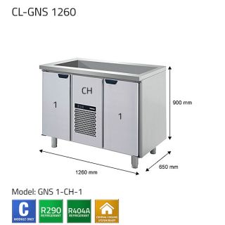 BARKYLKBÄNK COLD LINE GNS1CHE1 C1260 FÖR FÖRVARING AV LIVSMEDEL - COLIA