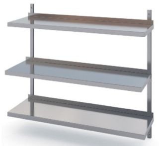 ROSTFRIA VÄGGHYLLOR 3 PLAN 2400 x 400 MM