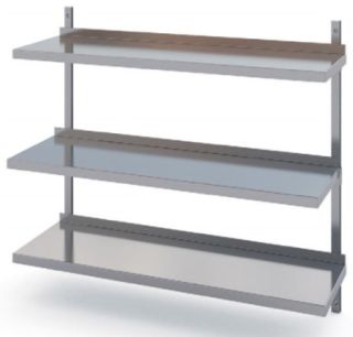 ROSTFRIA VÄGGHYLLOR 3 PLAN 2700 x 400 MM
