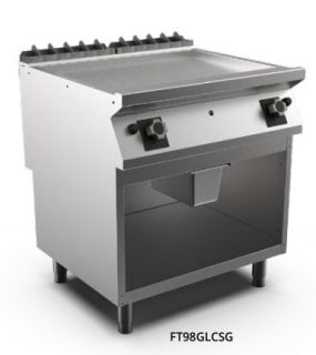 SATIN-KROMSTEKHÄLL GAS HS MARENO M1-90 FT98GLCSG - 2 zon, slät stekyta, termostatreglerad - 800 × 920 × 900 mm