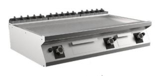 SATIN-KROMSTEKHÄLL GAS MARENO M1-90 FT912GLCST - 3 zoner, slät stekyta, termostatreglerad - 1200 × 920 × 250 mm