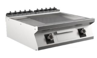 STEKHÄLL RÄFFLAD MARENO M1-90 FT98EMT# - 2 zoner, 1/3 räfflad stekyta, mild steel - 800 × 920 × 250 mm - 15,0 kW 400V 3N~