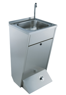 ZANUSSI STANDARD ARBETSBÄNKAR FRISTÅENDE HANDFAT MED FOTPEDAL 1ST HO 340 x 370 MM OCH 1/2" VATTENKRAN