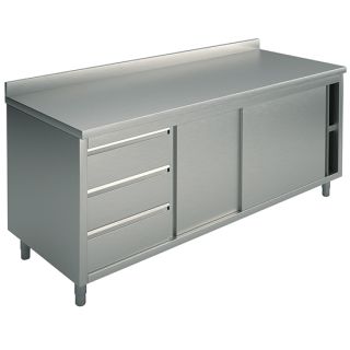 KÖKSBÄNK MED DRAGLÅDOR VÄNSTER OCH KANT 1500 MM