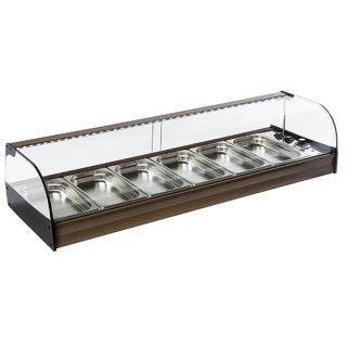 VÄRMEVITRIN V-LINE BORDSMODELL 6x GN 1/3 H = 40 MM