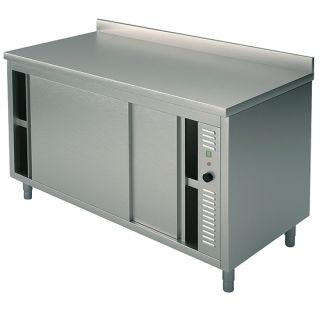 VÄRMEBÄNK MED SKJUTDÖRRAR OCH KANT 2000 x 700 MM, VÄRMESKÅP