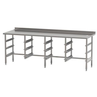 SORTERINGSBÄNK VÄGG MED GEJDRAR FÖR 50 x 50 CM KORGAR 2805 x 800 MM