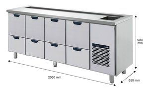 BARKYLBÄNK - 8 LÅDOR CL-B2S C2060- PORKKA