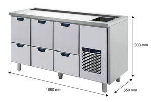 BARKYLBÄNK - 6 LÅDOR CL-B2S C1660 - PORKKA