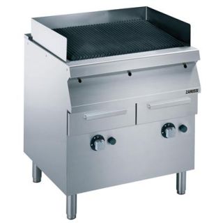 ZANUSSI GASGRILL. GOLVMODELL. 800 MM. GASBRÄNNARE (8KW). VÄNDBARA GJUTJÄRNSGALLER FÖR KÖTT/FISK. GASOLDYSOR BIFOGAS
