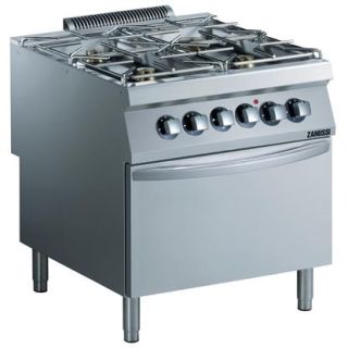 Zanussi MODULAR COOKING GASSPIS. GOLVMODELL. 800 MM. 4 ÖPPNA BRÄNNARE (3X6KW + 1X10KW). ELUGN (6KW), GASOLDYSOR BIFOGAS
