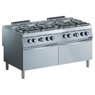 Zanussi MODULAR COOKING GASSPIS. GOLVMODELL. 1600MM. 8 ÖPPNA BRÄNNARE (6X6KW + 2X10KW). STOR GASUGN (12KW), GASOLDYSOR BIFOG
