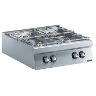 Zanussi MODULAR COOKING GASSPIS. BÄNKMODELL. 800MM. 4 ÖPPNA BRÄNNARE (3X6KW + 1X10KW), GASOLDYSOR BIFOGAS.GASOLDYSOR BIFOGAS