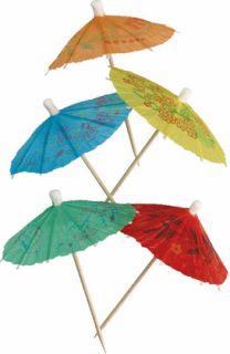 PAPER UMBRELLAS MIXED COLOURS D80 MM