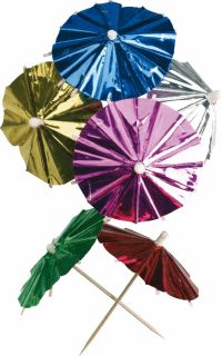 FOIL UMBRELLAS MIXED COLOURS D80 MM