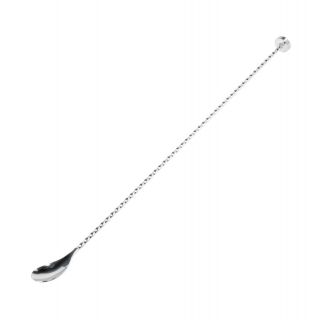 BAR SPOON TWIST SILVER + MUDDLER 400 MM