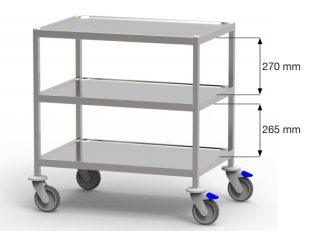 BORDSVAGN UTAN HANDTAG 3 PLAN 800 MM