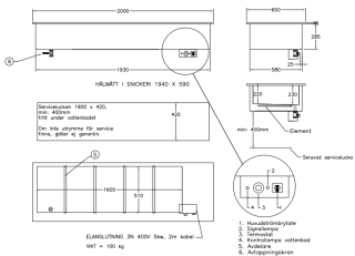 VATTENBAD FÖR INBYGGNAD HEL BRUNN MED AVDELARE FÖR 5 GN 1/1