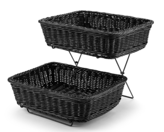 DISPLAYSTÄLL MED 2 ST KORGAR SVART