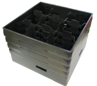 FACKINDELAD KORG SVART + 4 RAMAR