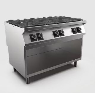 GASSPIS HS MARENO M1-70 PC712GG - 6 öppna brännare 3 × 6 kW, 3 × 9 kW