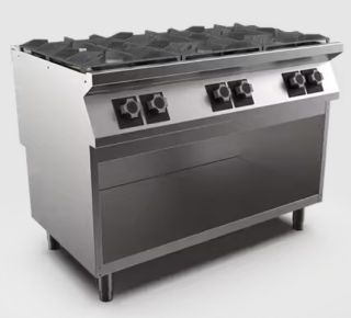 GASSPIS HS MARENO M1-90 PC912GG - 6 öppna brännare 3 × 6 kW, 3 × 10 kW - 1200 × 920 × 900 mm