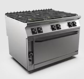 GASSPIS MAXI-UGN MARENO M1-90 PC912GFGM - 6 öppna brännare 3 × 6 kW, 3 × 10 kW - maxi- gasugn 12 kW