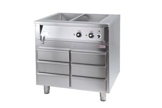 VATTENBAD MED 6 VÄRMDA DRAGLÅDOR, HEL BRUNN GASTRO TEKNIK