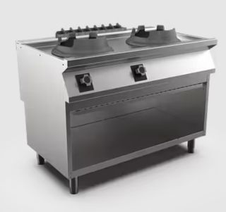 GASWOK MARENO M1-90 WK912GG - 2 wokbrännare med kastrullstöd Ø 215 m - 1200 × 920 × 900 mm