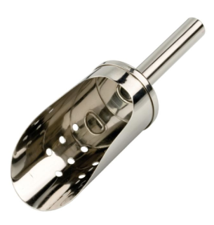 ICE SCOOP PERFORATED STAINLESS STEEL 190 MM