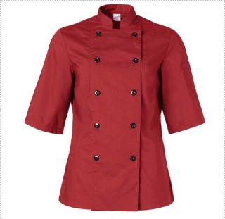 KOCKROCK DAM KORT ÄRM MÖRKRÖD