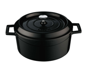 LAVA GJUTJÄRNSGRYTA 4.5L SVART EMALJERAD UTSIDA INKL. LOCK