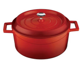 LAVA GJUTJÄRNSGRYTA 4.5L RÖD EMALJERAD UTSIDA INKL LOCK