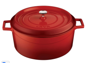 LAVA GJUTJÄRNSGRYTA 6.7L RÖD EMALJERAD UTSIDA INKL LOCK