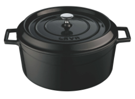 LAVA GJUTJÄRNSGRYTA 6.7L SVART EMALJERAD UTSIDA INKL LOCK