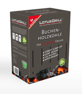 LOTUSGRILL KOL 1KG, PÅSE MED KARTONG