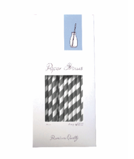PAPER STRAW GREY/WHITE D8 x 255 MM