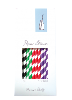 PAPER STRAW MIXED COLOURS D8 x 255 MM