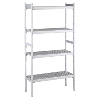 ZANUSSI ROSTFRI INREDNING HYLLA MED ALUMINIUM STEGE 4 ST POLYETEN HYLLOR 373 X 1569 MM JUSTERBARA FÖTTER