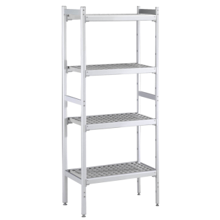 ZANUSSI ROSTFRI INREDNING HYLLA MED ALUMINIUM STEGE 4 ST POLYETEN HYLLOR 475 X 1216 MM JUSTERBARA FÖTTER